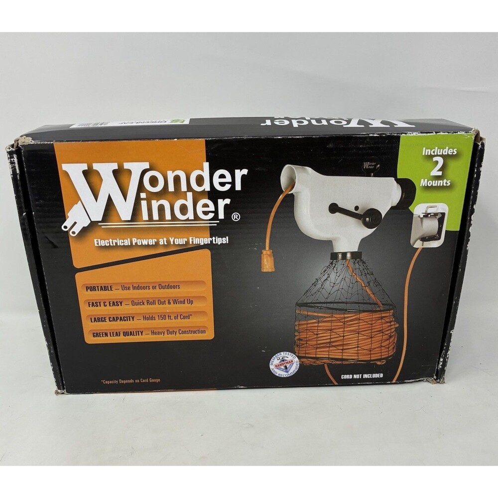 Wonder Winder Extension Cord Reel Beige  Retractable